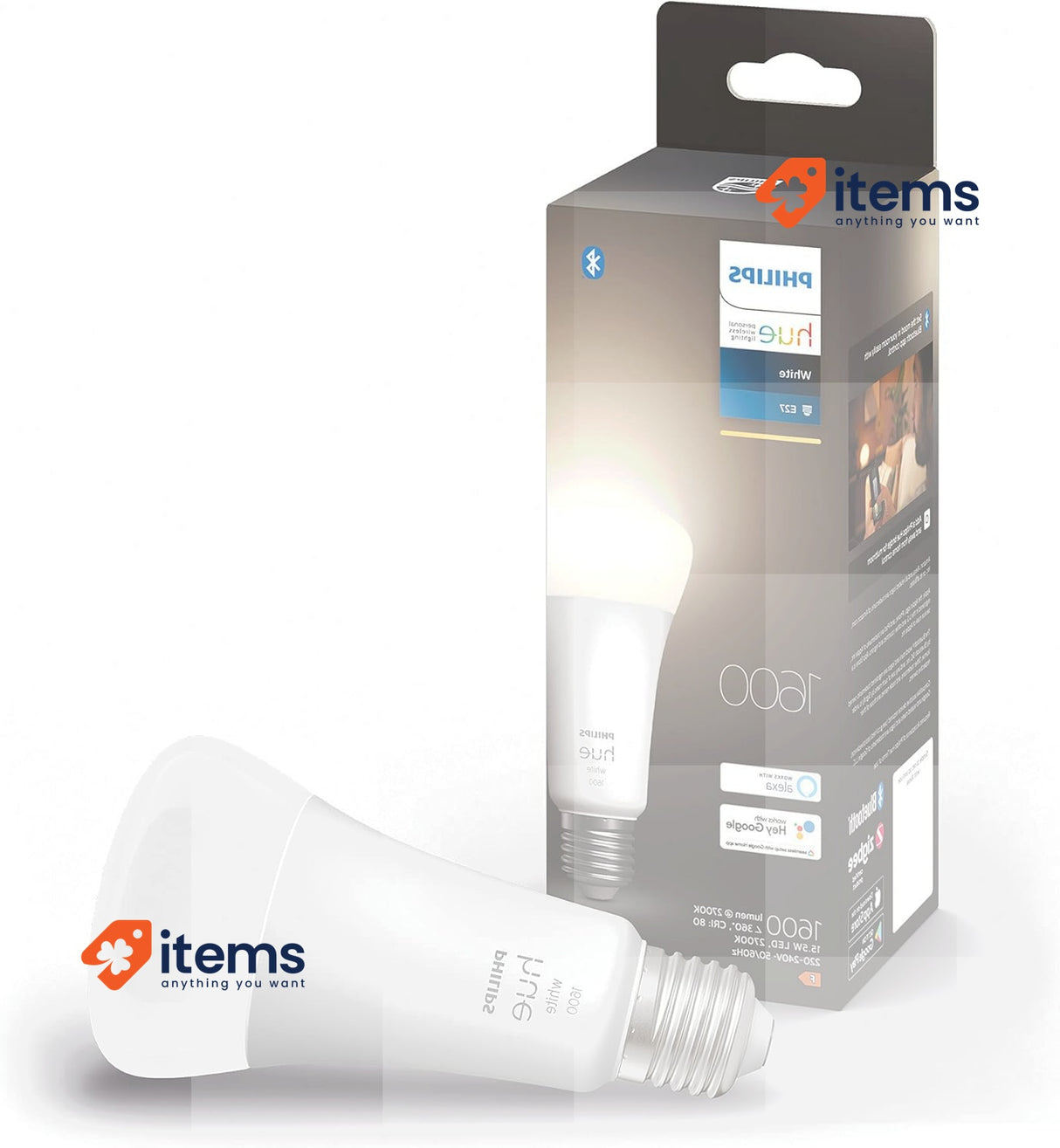 Philips Hue White Smart Light Bulb 100W - 1600 Lumen White