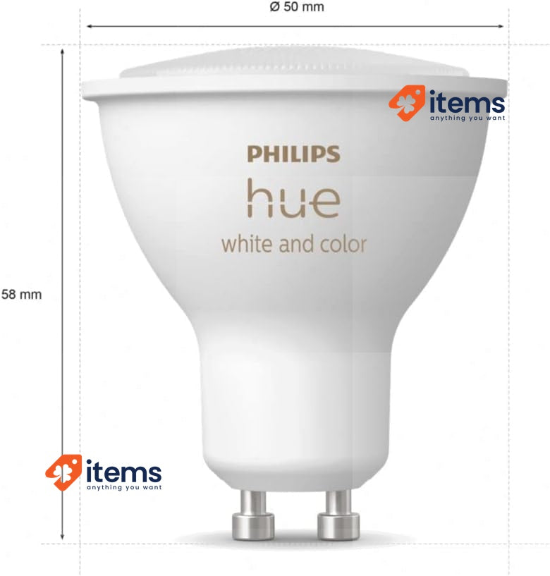 Philips Hue White and Colour Ambiance Smart Light 2 Pack [GU10 Spot]