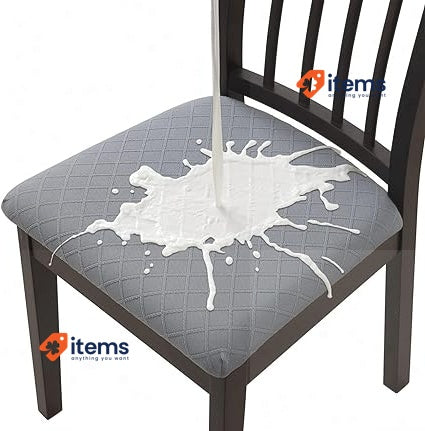 SHENGYIJING Stretch Diamond lattice Chair Seat Covers, Waterproof Light Gray