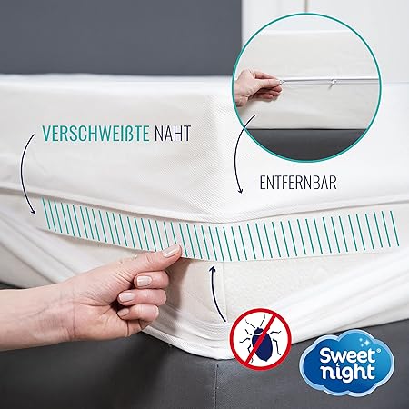 Sweetnight Full Mattress Cover Anti-Bed Bug 90 x 190/200 cm White