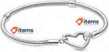 PANDORA Heart Closure Snake Bracelet 925 Sterling Silver Size: 16cm Moments S No