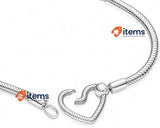 PANDORA Heart Closure Snake Bracelet 925 Sterling Silver Size: 16cm Moments S No