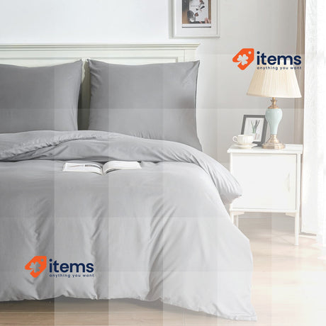 Good Nite Bed Linen Set 90g Grey Piece Bedding Cm Pillowcases Breathable 200 cm