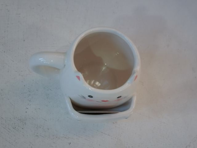 outoftheblue Cat Coffee Mug w/ Biscuit Compartment Kitten Cup Coffee Cup White