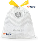 Brabantia PerfectFit Bin Liners Multipack (Size A/3 Litre) Plastic 200 Bags Tape