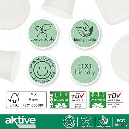 Aktive 71347 – Procos Eco-friendly and Biodegradable Disposable Dinnerware Set