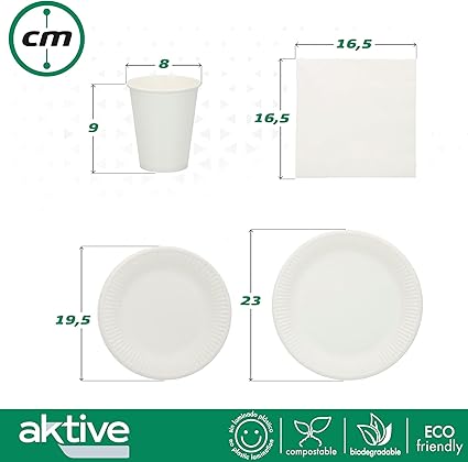 Aktive 71347 – Procos Eco-friendly and Biodegradable Disposable Dinnerware Set