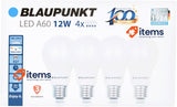 Blaupunkt LED Bulb Classic A60 LED lamp, E27 Base Screw, 12W Pack of 4 White