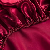 Jemiipee 4-Piece Bed Sheet Set 100% Solid Microfibre Red Burgundy