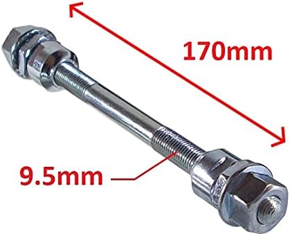 cyclingcolors REAR WHEEL AXLE 3/8 inch x 170mm Bicycle UNIVERSAL Axle