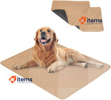 EASTLION Dog Mat Non-Slip Reusable Pads Absorbent 39.3x27.5 inch 2 PCS L-Beige
