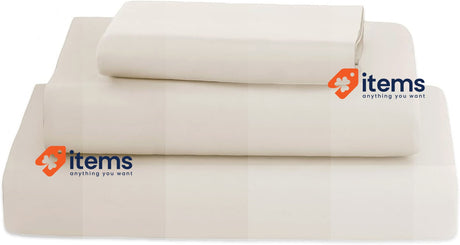 Poligino Microfibre Bed Sheet Blue Double 4 - Piece Linen Set Fitted Pillowcases