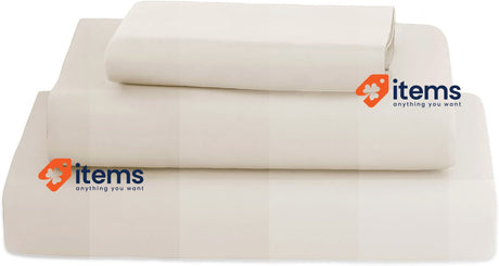 Poligino Bed Sheets 3 Piece Sheet Set Fitted, Flat Sheet Pillowcase 90x190/200