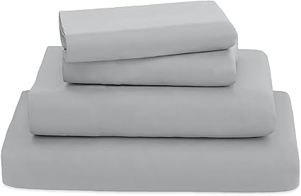 Polygino Bed Sheet Cover 4 Piece 50x80 Case Sheet-135-135x190/200 cm Grey Claro