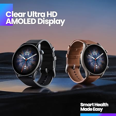 Amazfit GTR 3 Pro 46mm Smart Watch with AMOLED Display Black