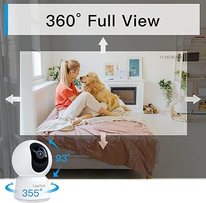 LAXIHUB Pet Camera PTZ 355° With App WiFi Camera Indoor Home Security 1080P