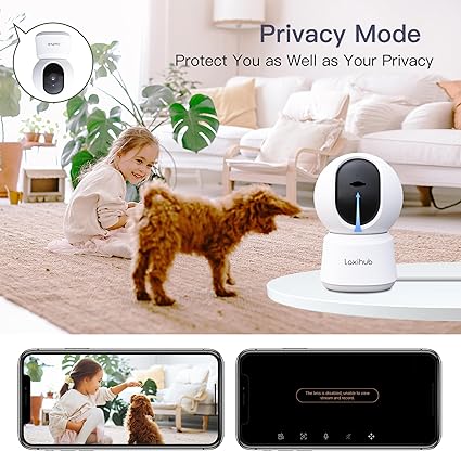 LAXIHUB Pet Camera PTZ 355° With App WiFi Camera Indoor Home Security 1080P