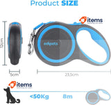 Edipets Retractable Dog Lead 8 Metres, Extendable, Flexible Band for Walks Blue