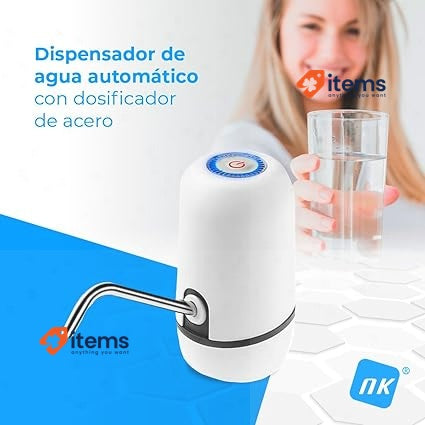 NK Automatic Water Dispenser - USB Charger, Steel Dispenser, BPA Free, Cold