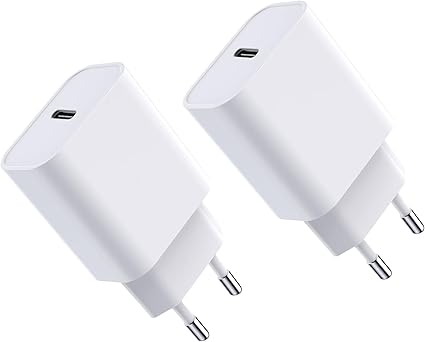 20W 2-Pack USB C Adapter, Compatible for iPhone 15/15 Pro/15Pro MAX