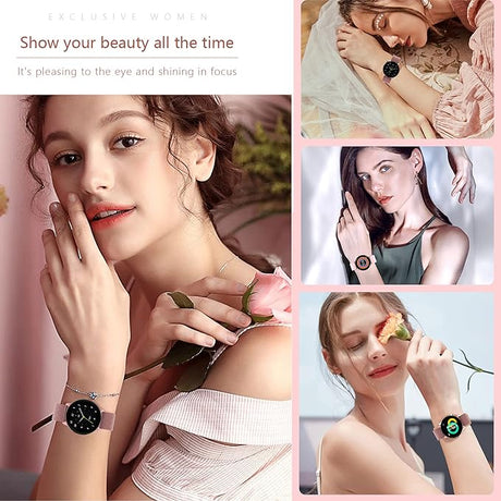 YESFINE Smart Watch for Women 1.3 inch Full Touch Fitness Watch for Android iOS