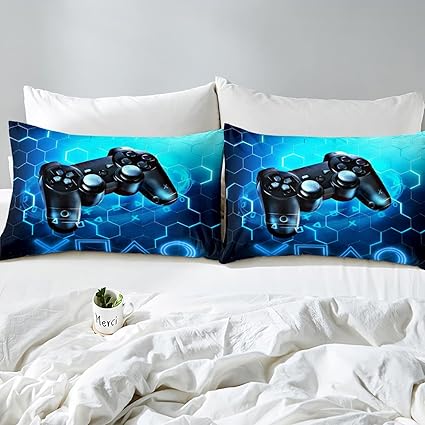 Homemissing Gaming Duvet Cover Kids 220 x 240 cm Blue