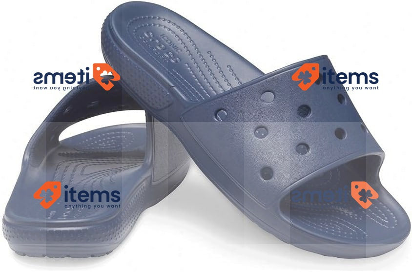 Crocs Unisex Classic Slide Navy Blue Synthetic Size 13 UK Men, 49-50 EU