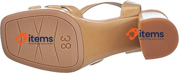 Unisa Women s Heeled Sandal in Beige, Size 6.5 UK (37 EUR) Unisa Women's Skin