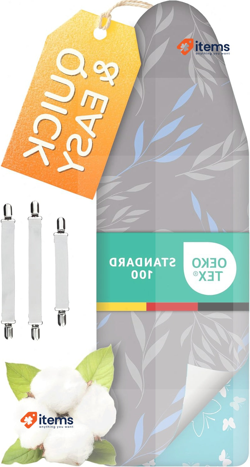 smart&gentle Super Soft Turbo Ironing Board Covers, 108-115 x 30-35 cm, Grey