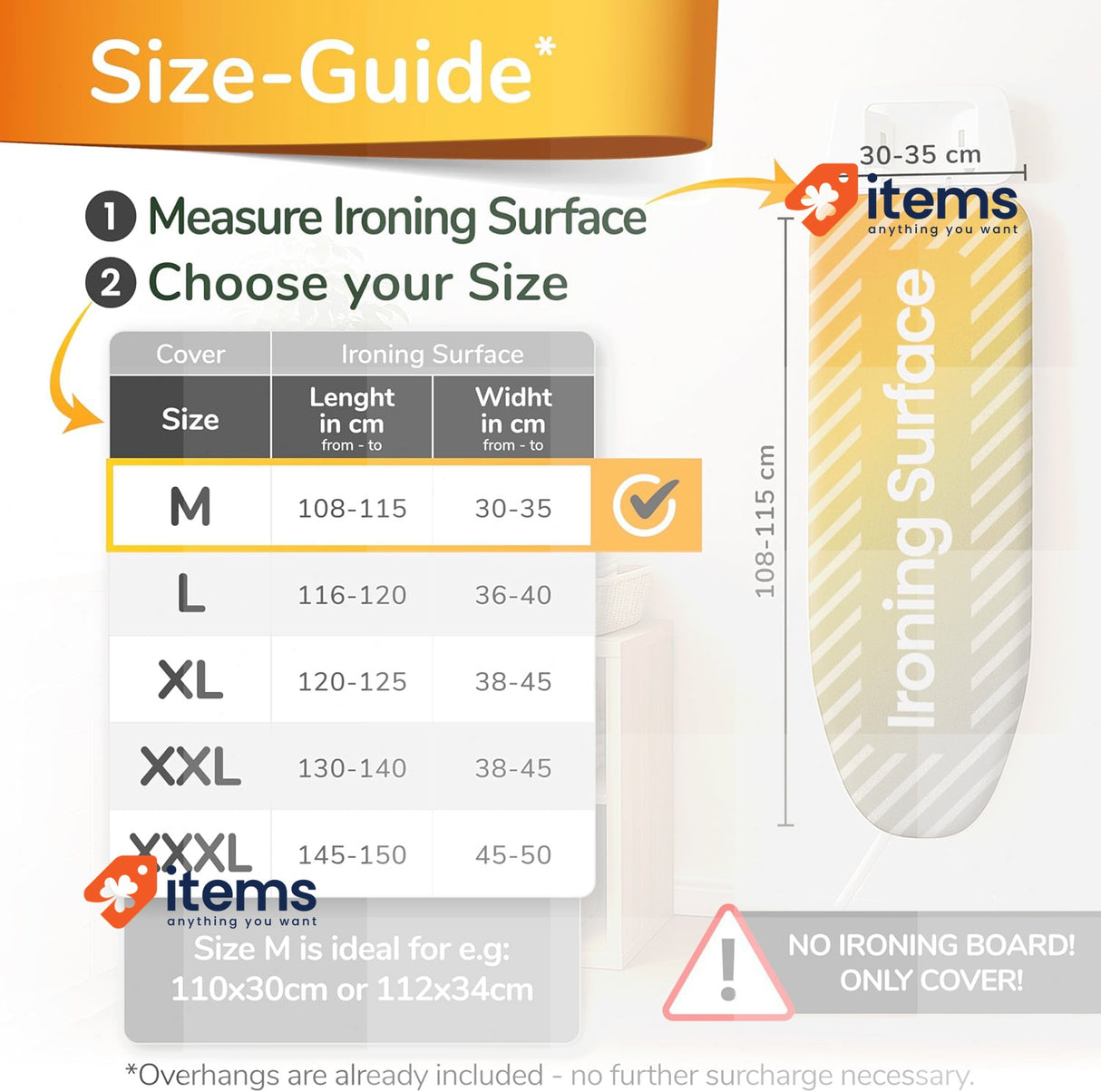 smart&gentle Super Soft Turbo Ironing Board Covers, 108-115 x 30-35 cm, Grey