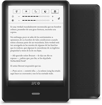 SPC Dickens Light Pro E-Book with Touchscreen Display & Adjustable Light Black