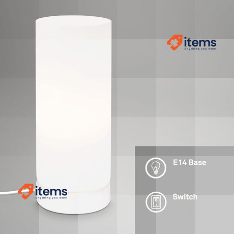 Briloner Leuchten Table Lamp with Cable Switch, 1 x E14, Max. 25 W, White 250 mm