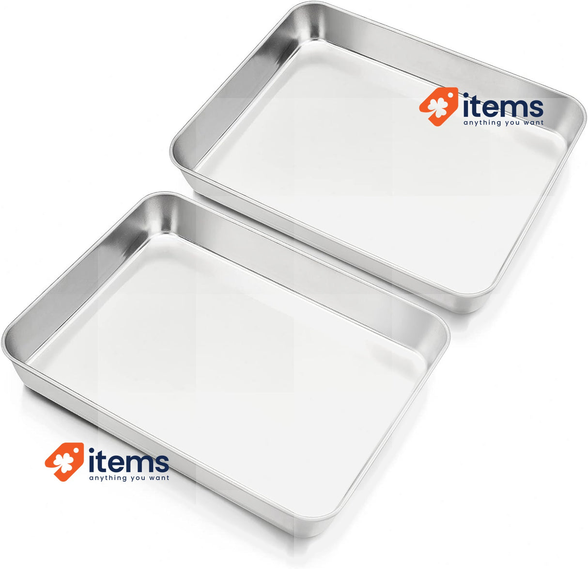 HaWare Baking Tray, Stainless Steel Small Casserole Dish Oven Mould, Set of 2