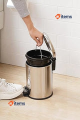 TATAY Bathroom Trash Bin with Stainless Steel Pedal, 3L Capacity