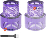 VIEWALL Dyson V10 Filter Pack of 2, Vacuum Cleaner Washable Filter