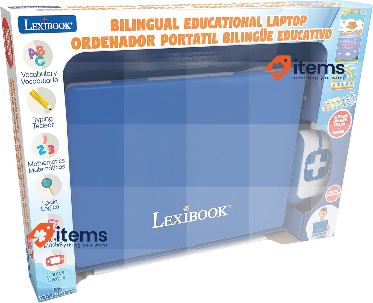 LEXIBOOK, Educational and Bilingual Laptop Spanish/English White/Blue