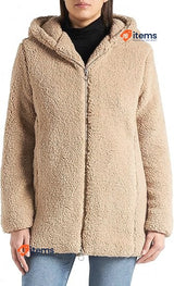 URBAN CLASSICS Women's Sherpa Cardigan Breathable Jacket Size 3XLarge Taupe