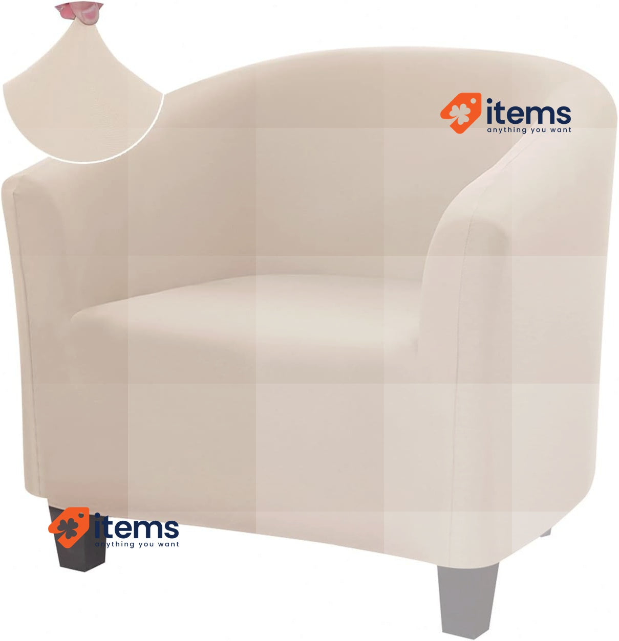 Jaotto Armchair Protector, Stretch Armchair Throws, Sofa Cover, Elastic Beige