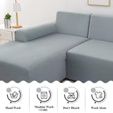 Jaotto Sofa Cover L Shape Stretch,Spandex L Shape 2 Seater+3 Seater,Silver Grey