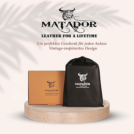 MATADOR Barcelona Men's Document Folder, Genuine Leather, (Light Brown)