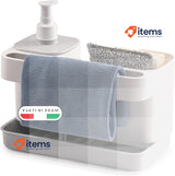 Snips Riordinello Dish Hand Soap Dispenser & Sponge Holder, 21x12x18cm, White