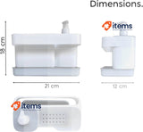 Snips Riordinello Dish Hand Soap Dispenser & Sponge Holder, 21x12x18cm, White