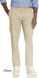 Amazon Essential Men's Straight Fit Stretch Cargo Trouser Khaki, Size 60W / 32L