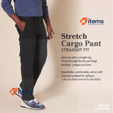 Amazon Essential Men's Straight Fit Stretch Cargo Trouser Khaki, Size 60W / 32L