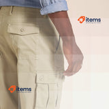 Amazon Essential Men's Straight Fit Stretch Cargo Trouser Khaki, Size 60W / 32L