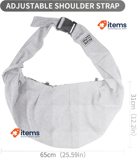 GRTLPOK Small Dog Puppy Sling Carrier,Puppy Sling Carry Bags Adjustable Grey