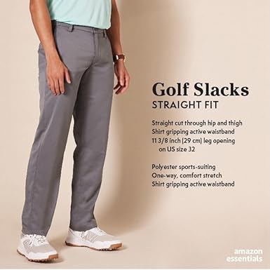 Amazon Essentials Men's Straight-Fit Stretch Golf Trousers