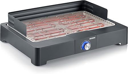 SEVERIN Elektrogrill PG 8565 Electric Grill Black, Stainless Steel Plastic