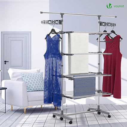 VOUNOT 4 Tier Clothes Airer Drying Rack For Indoor & Outdoor