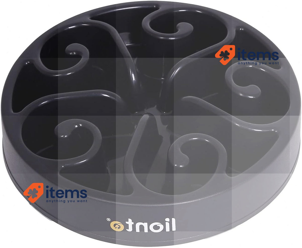 lionto Anti-sling bowl for dogs and cats Ø 30 cm, Non-slip, Black 5.5 cm 1500 g